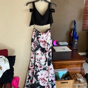 Two piece mermaid style prom dress